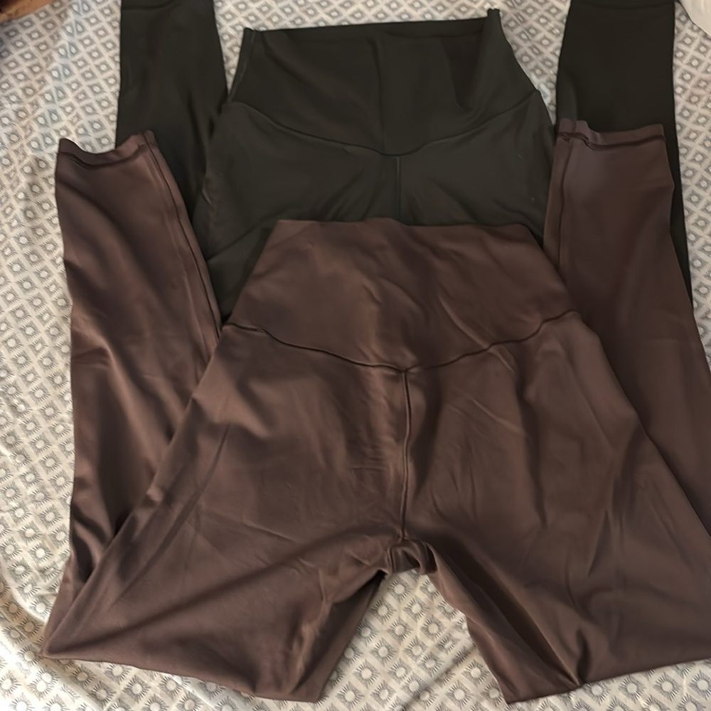 Offline Aerie Brown + Green Real Me High Waisted High Rise 7/8 Length Leggings